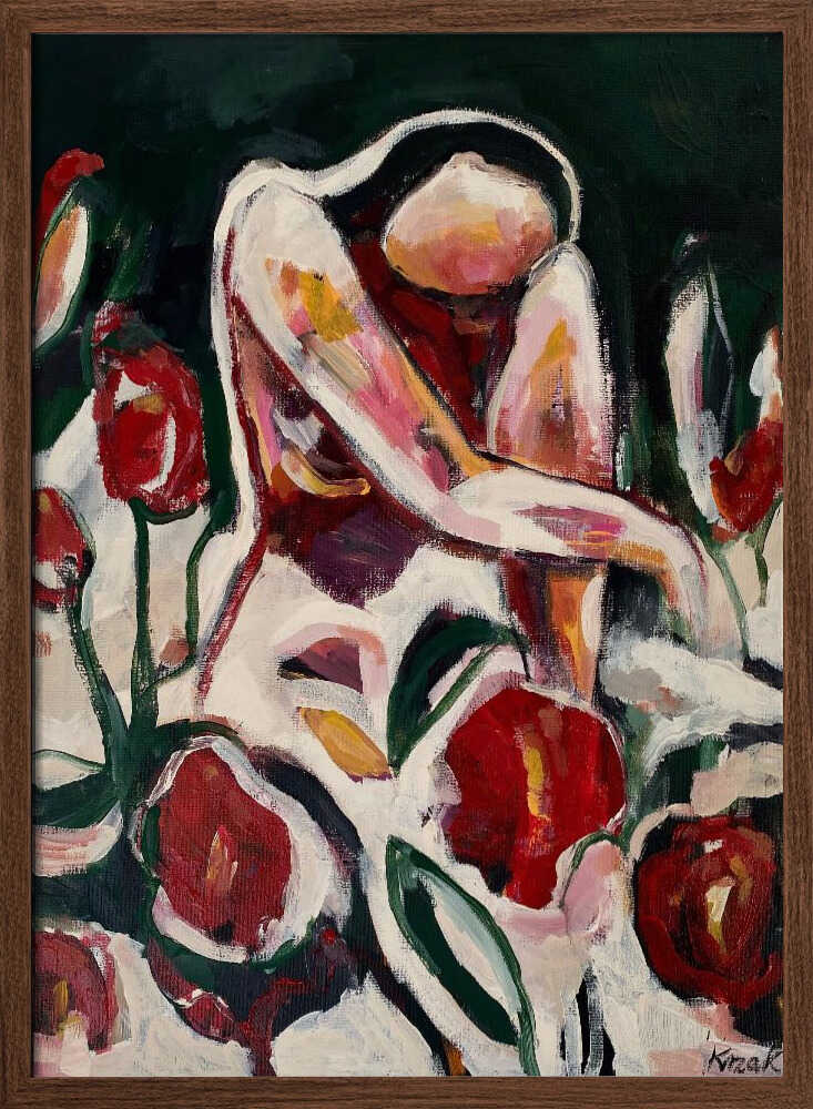Woman Among Red Flowers - XL Poster