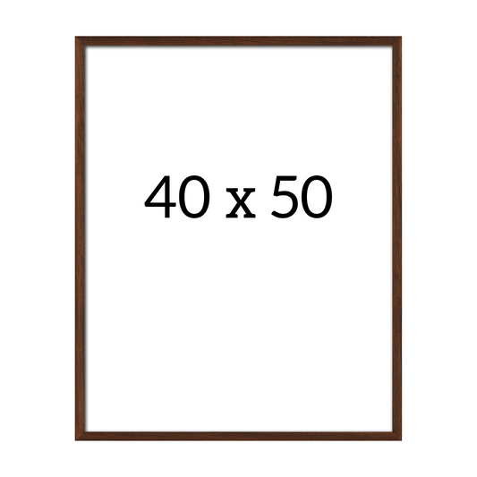 Dark oak frame 40x50 cm with clear glass – minimalist Nordic design in solid stained oak for posters, photos, and art prints.