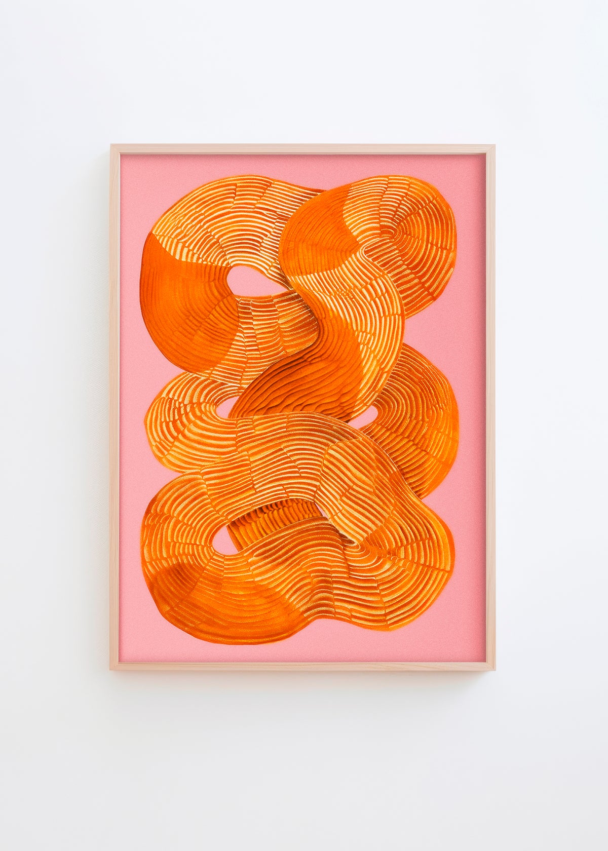 Abstract orange and pink poster with flowing lines – Shape No. 40 from HelloPoster