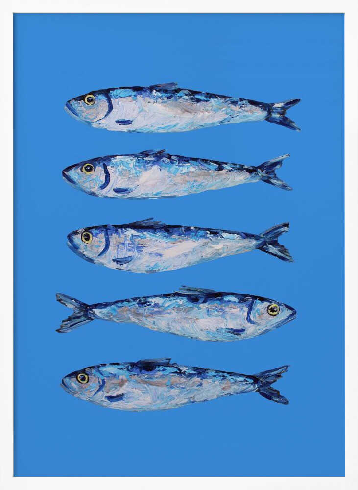 Five Blue Sardines - XL Poster