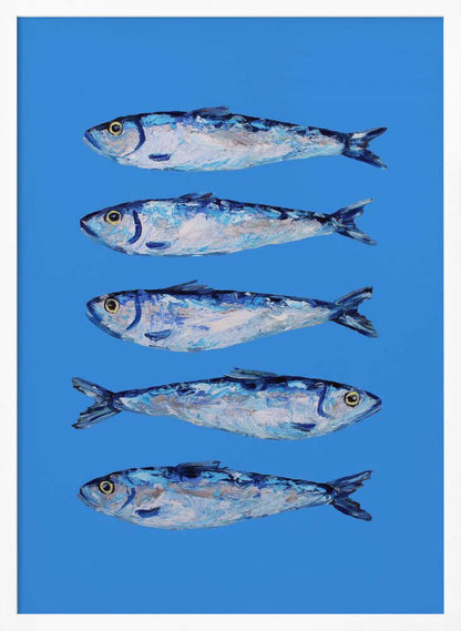 Five Blue Sardines - XL Poster