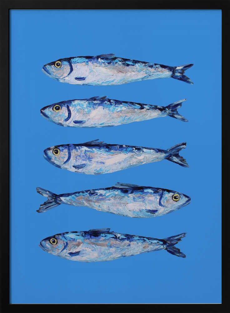 Five Blue Sardines - XL Poster