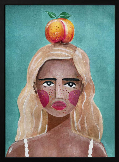 Woman With Peach - XL Poster