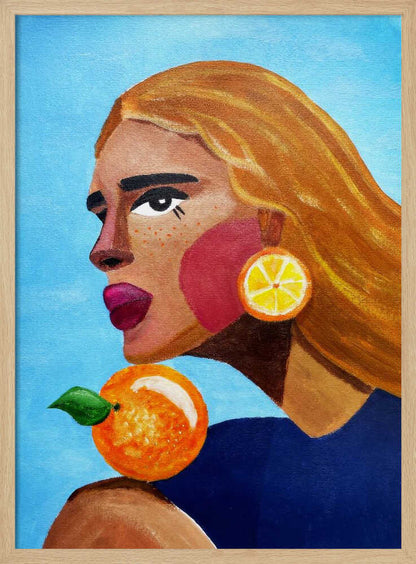 Woman With Orange - XL Poster