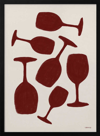 Scattered Wine Glasses - XL Poster