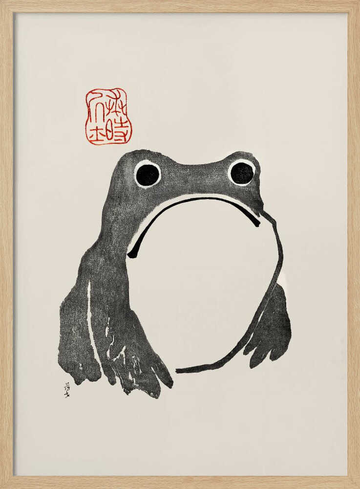 Grumpy Frog I Black - XL Poster