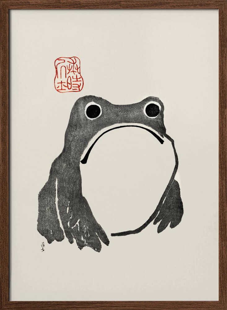 Grumpy Frog I Black - XL Poster