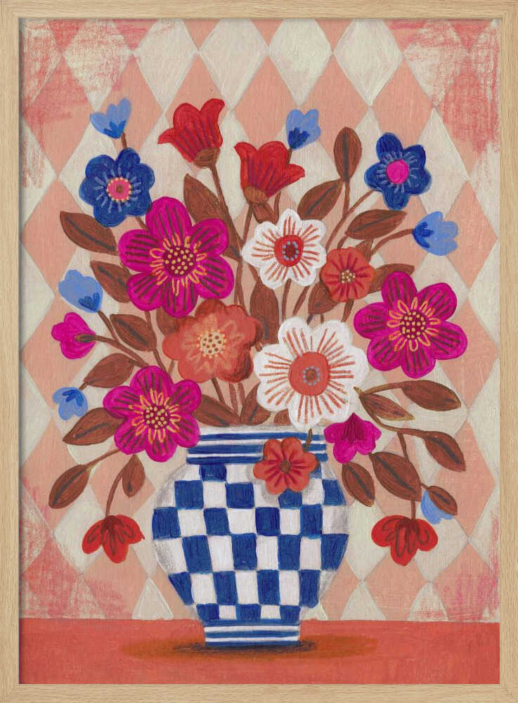 Vase Flowers Brights &amp; Blues - XL Poster