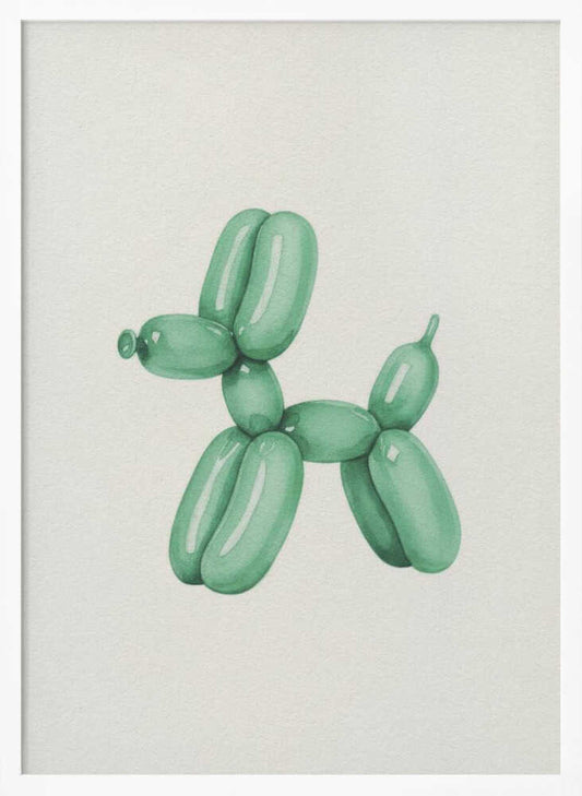 Playful Green Balloon Dog - XL Poster