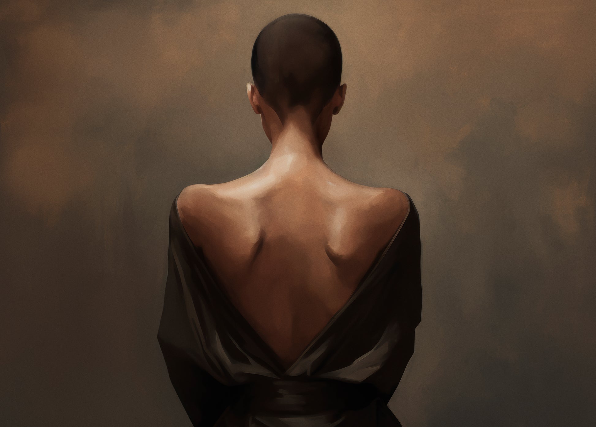Poster titled Heal with soft brown hues and emotional expression