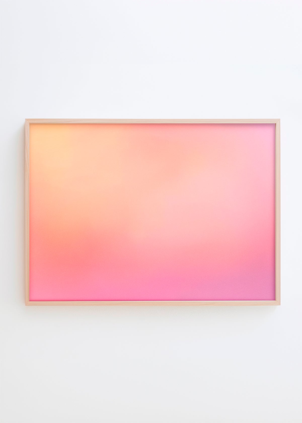 Poster with soft pink, peach, and lavender color gradient – minimalist wall art from HelloPoster