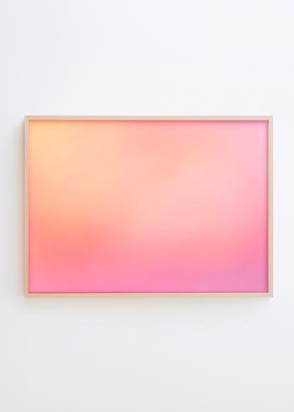 Poster with soft pink, peach, and lavender color gradient – minimalist wall art from HelloPoster