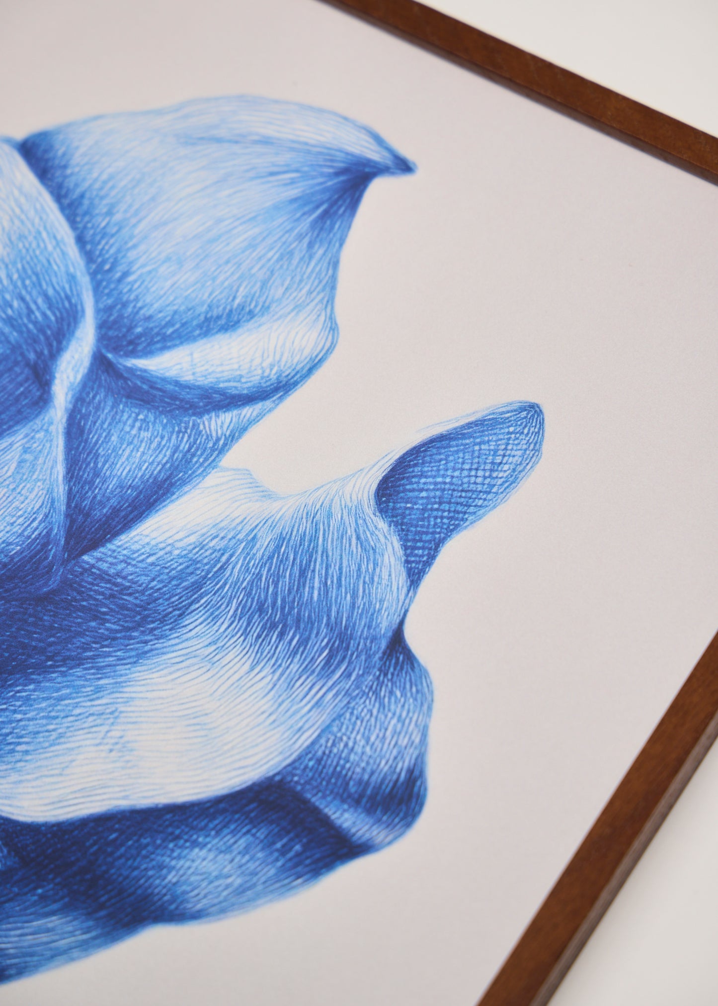 Detail view of Shape no. 50 in a soft-toned room, abstract movement and flowing lines, elegant poster for tranquil spaces.