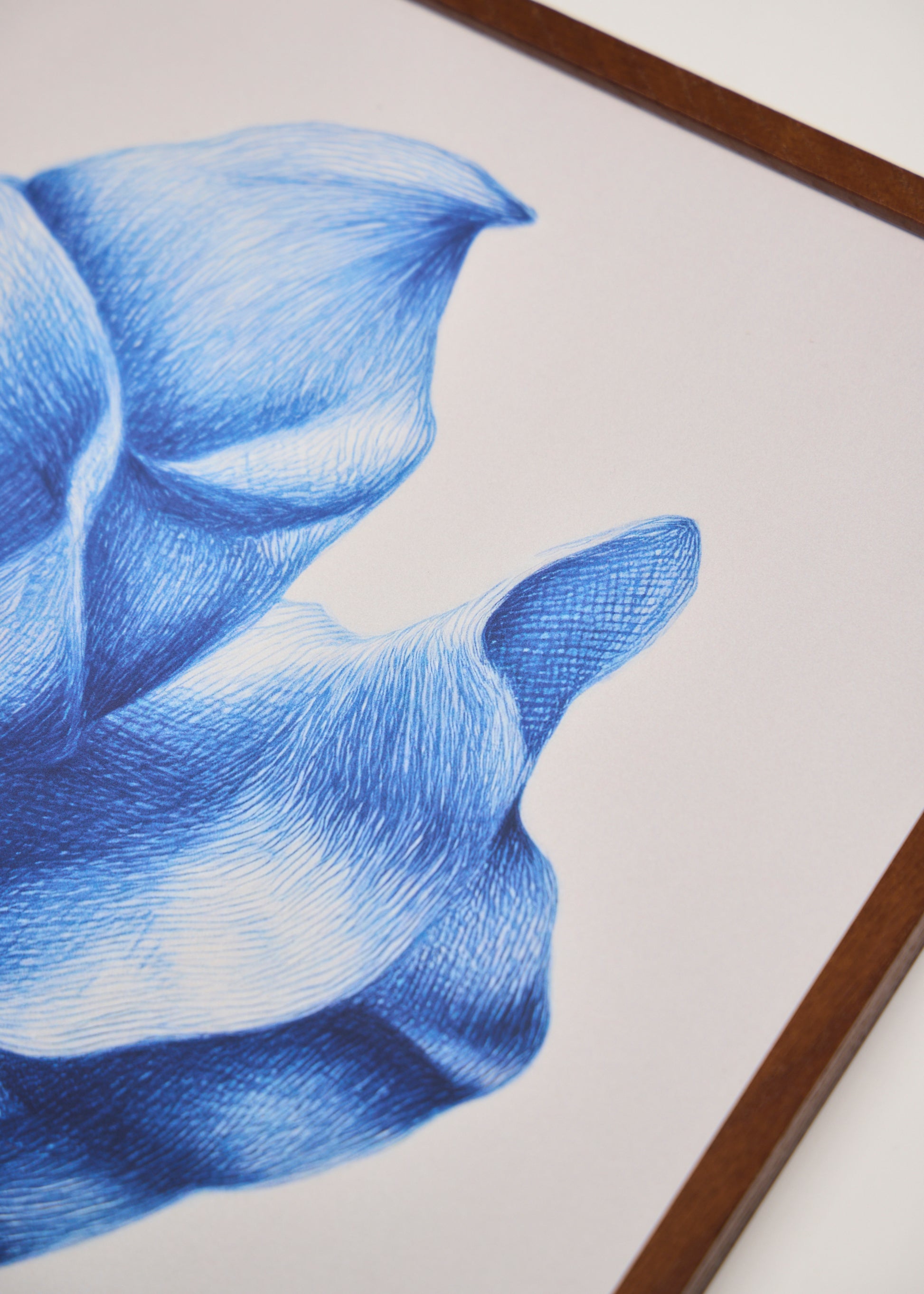 Detail view of Shape no. 50 in a soft-toned room, abstract movement and flowing lines, elegant poster for tranquil spaces.