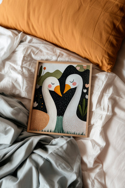 Swan Love - HelloPoster.com