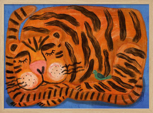 Sleeping Tiger and a Bird Animal Friends – B2B
