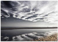 Lone Walker on Reflective Beach – B2B