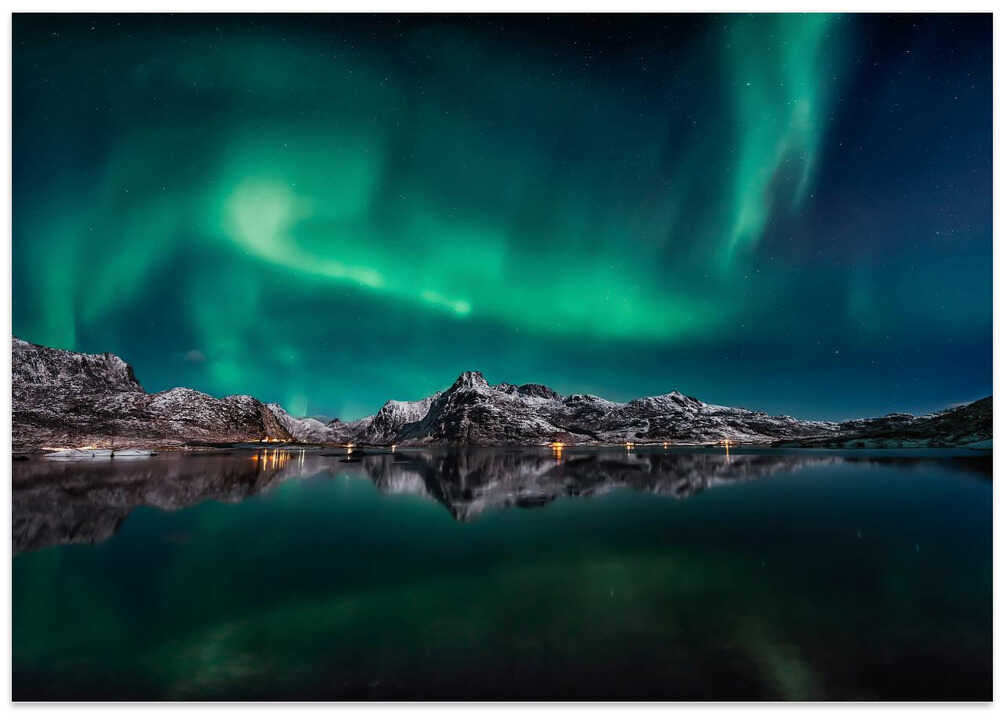 Emerald Aurora Mountain Reflection – B2B