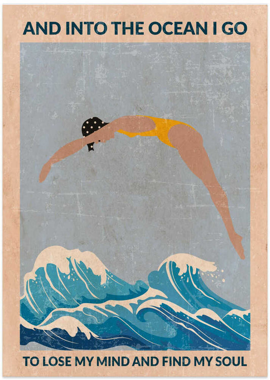 Woman Diving Ocean Waves – B2B
