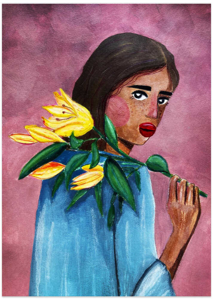 Woman With Lily - XL Poster