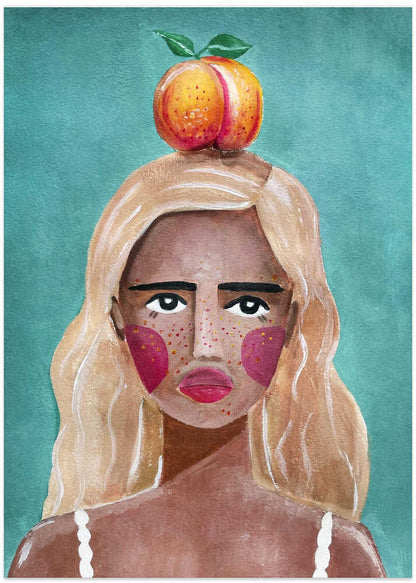Woman With Peach - XL Poster