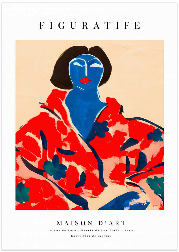 Blue Face Floral Portrait – B2B